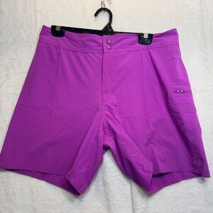 LL Bean Shorts Womens Size 14 Purple UPF 50+ SwimWear Summer Zip